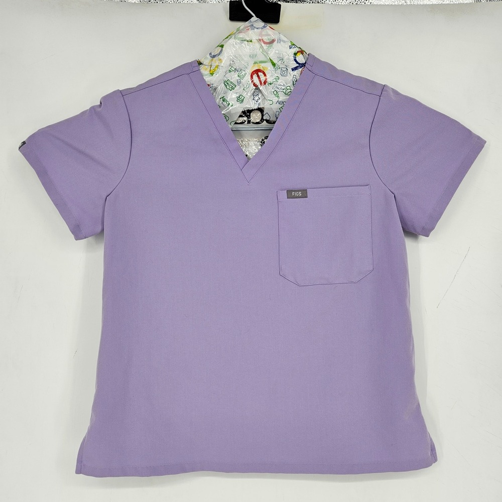 Figs Scrub Top Womens Small Petite Catarina One Pocket Healthcare Lavender Dew